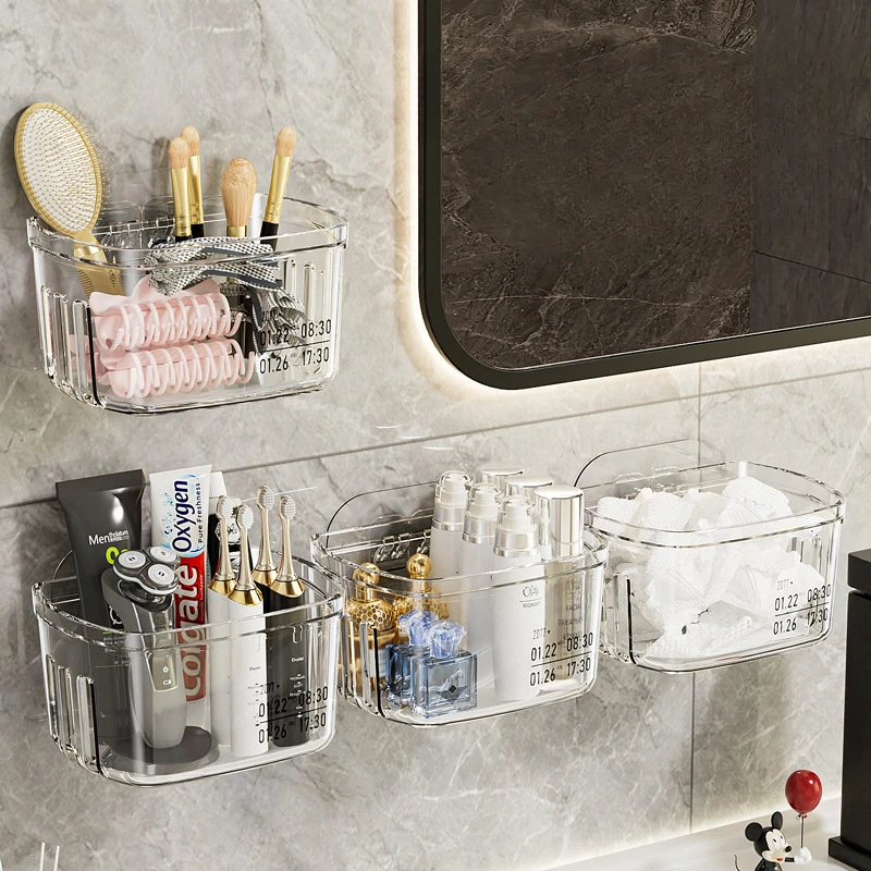 Bathroom Wall-mounted Washcloth Storage Box Drainage Hollow Wash Cup Storage Rack Bathroom Punch-free Storage Rack 4
