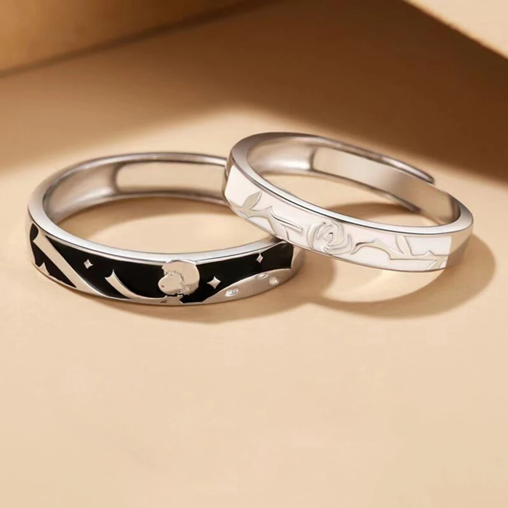 GROBTE Anello Personalizzato Con Proiezione Di Foto E Ti Amo in 100 Lingue, Anello Regolabile in Argento 925, Regalo Personalizzato Di San Valentino per Moglie, Amante