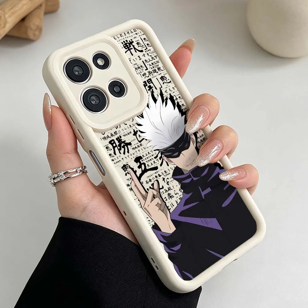 Trendy Anime Jujutsu Kaisen Silicone Phone Case with Eye Ladder Design
