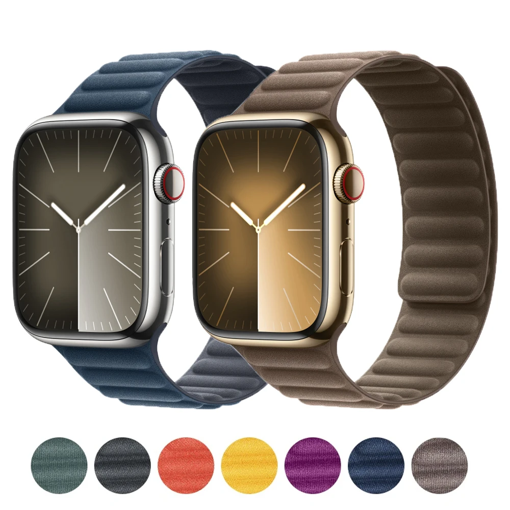 

Оригинальный ремешок для Apple Watch Ultra 2 Band 49 мм 44 мм 40 мм 45 мм 41 мм Новый магнитный браслет FineWoven серии iWatch 9 8 SE 7