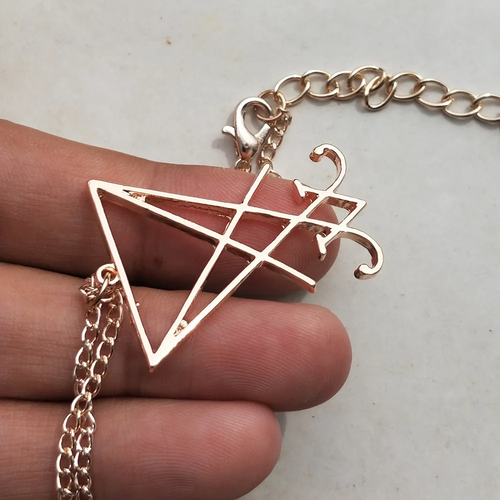 Lucifer Sigil Gothic Metal Pendant Necklace - Pagan Satanic Fashion Jewelry Accessory