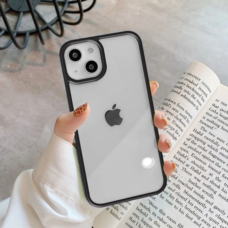 Silicone Bumper Hard Phone Case - Transparent Protective Cover