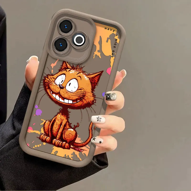 Shockproof Cat Beam Cute Print Flexible Silicone Protective Phone Case