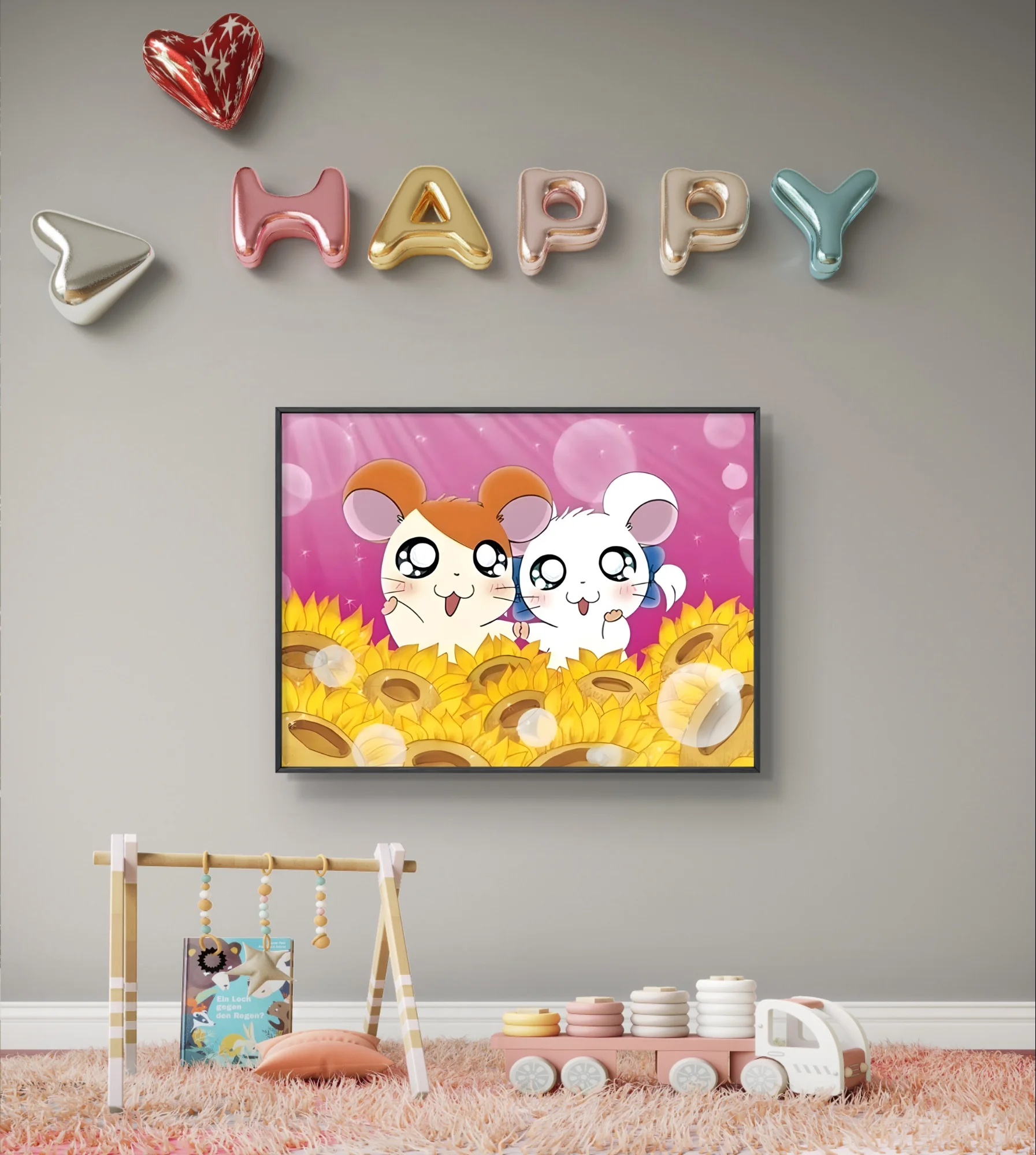 H-Hamtaro 5D Diamond Painting Kit Cartoon Hamster Poster Diamond Embroidery Cross Stitch Comics Home Children's Room Wall Decor