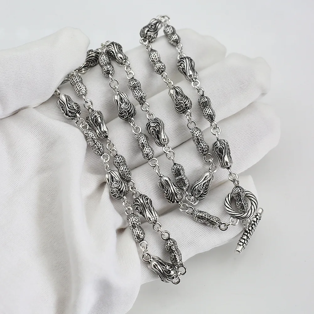 European and American trendy original trendy hip -hop peanuts and Chinese cabbage stitching necklace