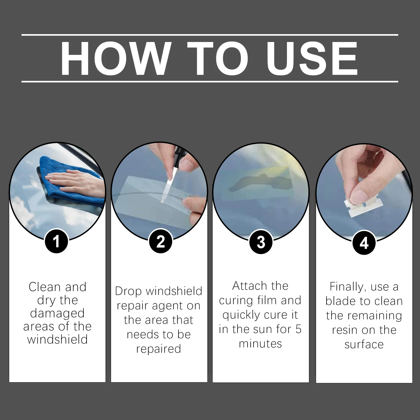 1/3Set Cracked Glass Scratch Repair Kit Vehicle Windscreen Nano Fluid Filler Quick Fix Windscreen Scratch Restore Fluid For Glas 6