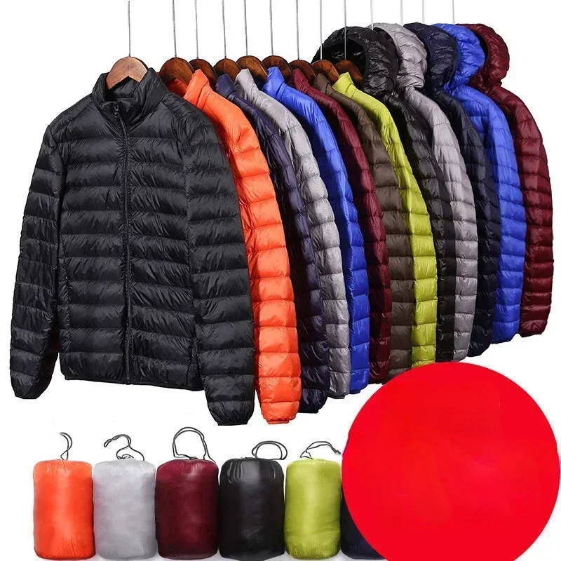 

Пуховик мужской, теплый пуховик, короткая куртка большого размера с капюшоном для молодых и средних лет, пальто для мужчин