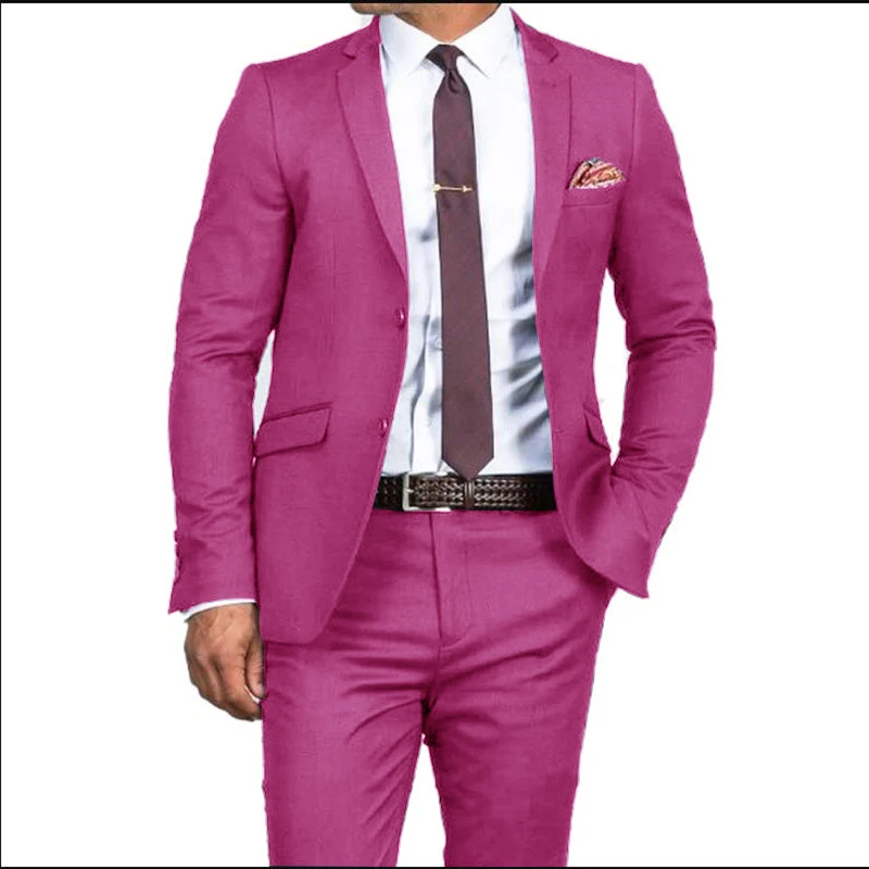 Men's Formal Fit Single Breasted Elegant Man Suit Customized Casual Business Office Jacket Set of Two Comfortable Men Prom Suit