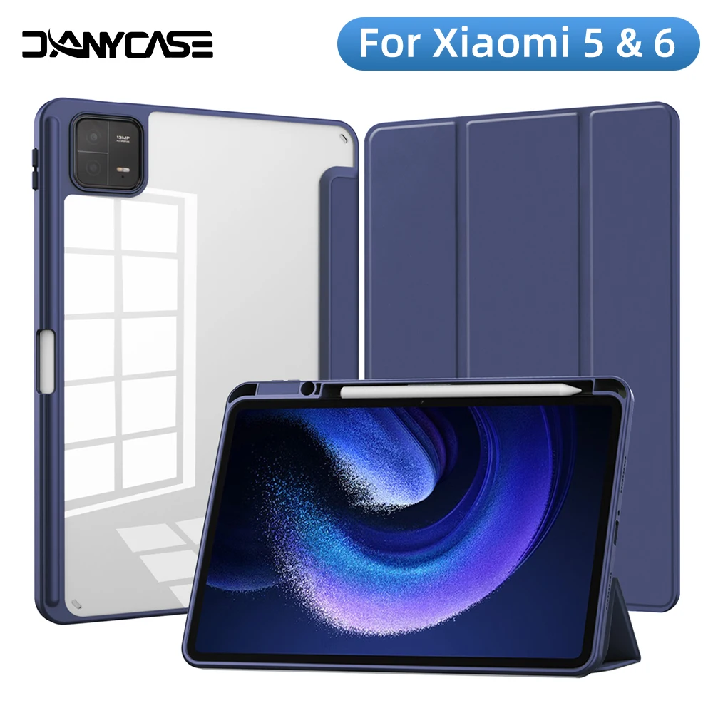 Capinha para Xiaomi Pad 11 2023 Tpu Capa Protetora para Mipad Smart Dormir Transparente Case com Suporte e Pen Slot Funda