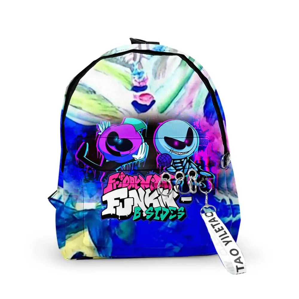 

Модные Молодежные школьные ранцы Funkin для ноутбука, рюкзаки из ткани Оксфорд с 3D принтом, водонепроницаемые маленькие дорожные сумки с цепочкой для ключей