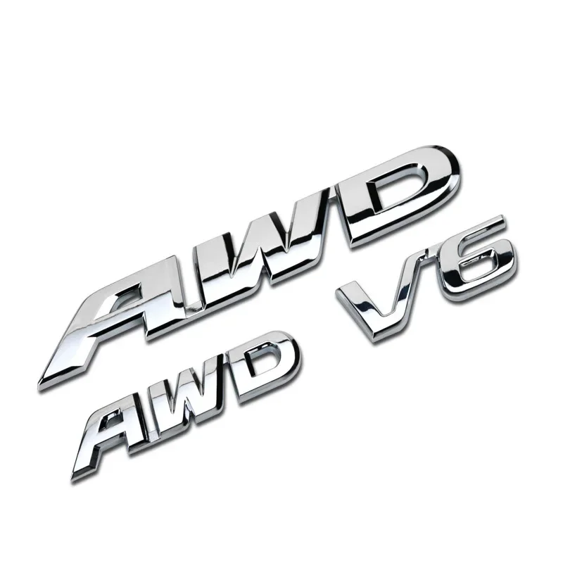 3D-Metal-Chrome-AWD-V6-Logo-Emblem-Letters-Car-Fender-Badge-Trunk-Decal ...