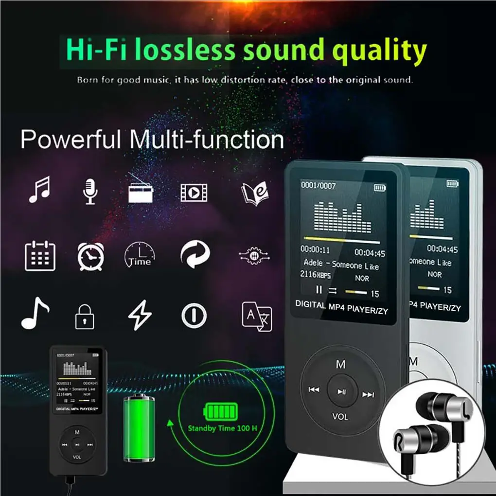 Audio Player Movie Watching Battery-operated MP4 Card Reader Energy Saving Electronic Device