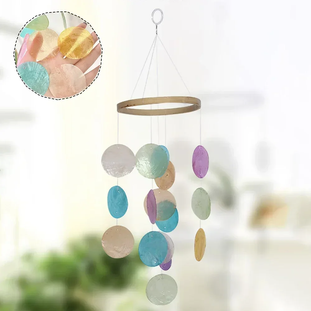 

Shell wind chime room decoration wall pendant home garden childrens room decoration color mirror shell DIY wind chime decoration