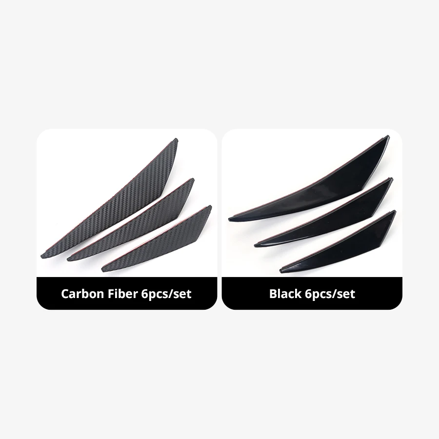 Car Universal Modification Wind Knife Bumper Crescent Wind Knife Front Bar Spoilers 6pcs car bumper spoiler