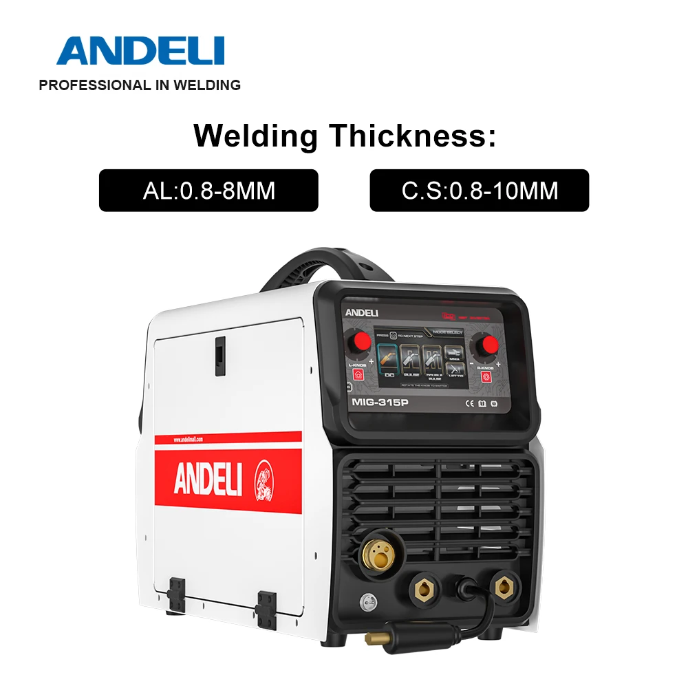 ANDELI 380V MIG Welder Double Pulse MIG TIG ARC 3 IN 1 Industrial Semi-automatic Welding Machine Aluminum Metal Spool Welding 3