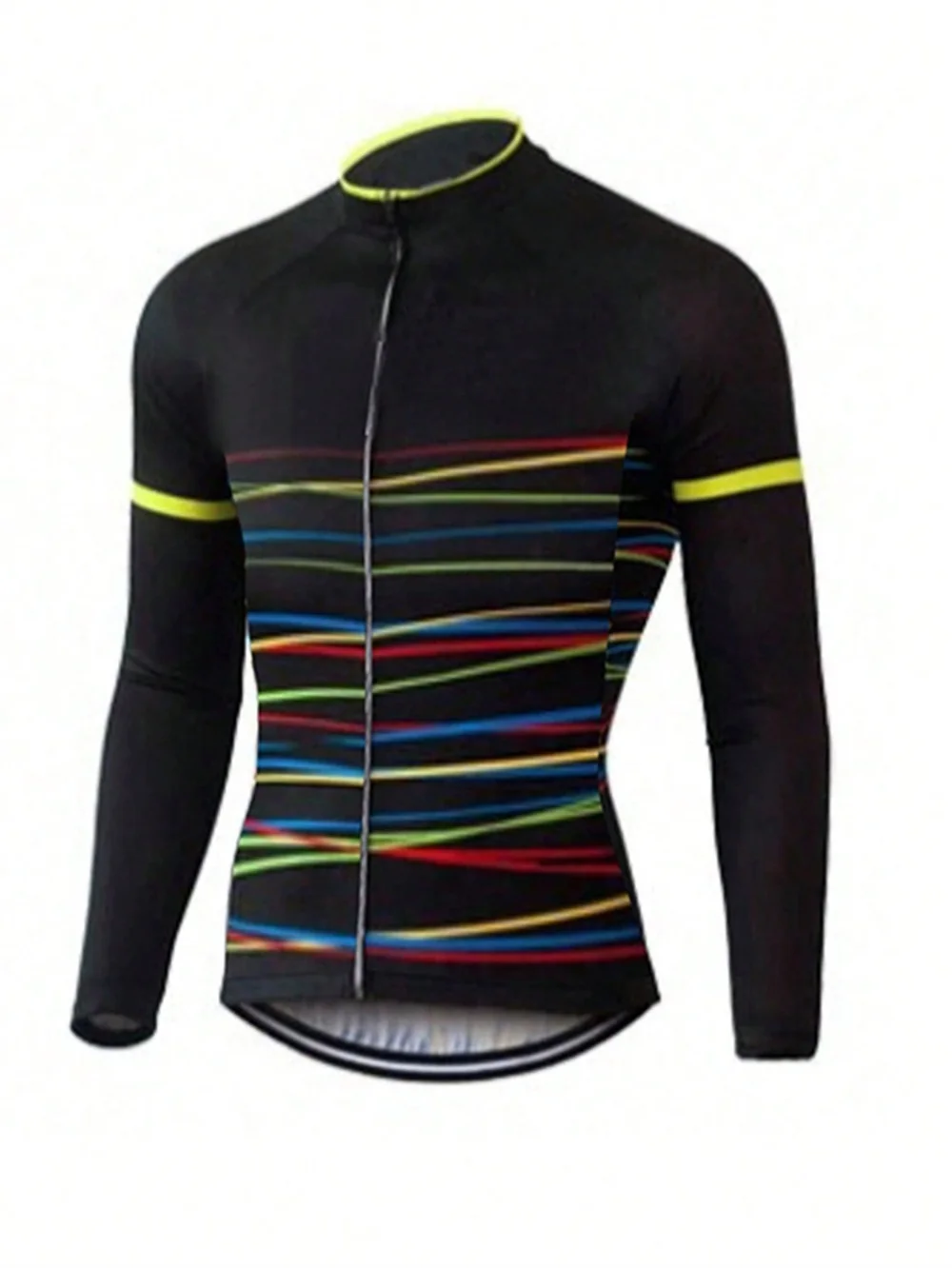 thumbnail image 1 of Maillot de ciclismo de manga larga, camisetas de ciclismo con cremallera completa y bolsillos, ropa de ciclismo de carretera para hombres, 1 of 5