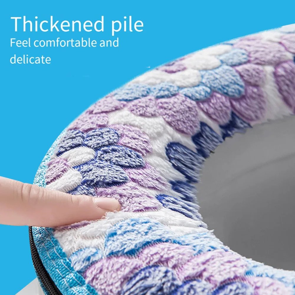 Toilet Cover Toilet Seat Case Toilet Seat Cover Bowl Case Lid Top Cover Pad Warm Soft Zipper Flower Bathroom Accessories ????