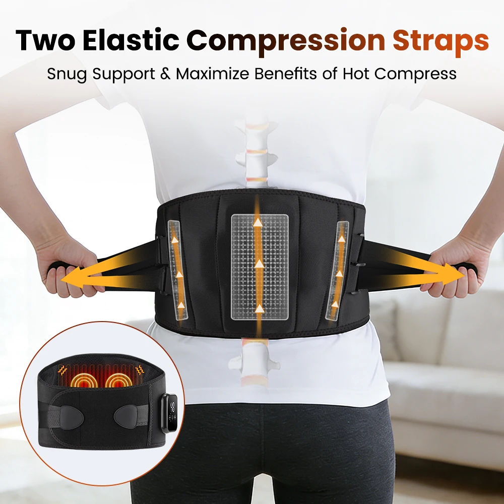 New Heating Waist Massager Belts Vibration Hot Compress Brace Belt Back Lumbar Fatigue Relax Massage Machine Heated Pad Electric