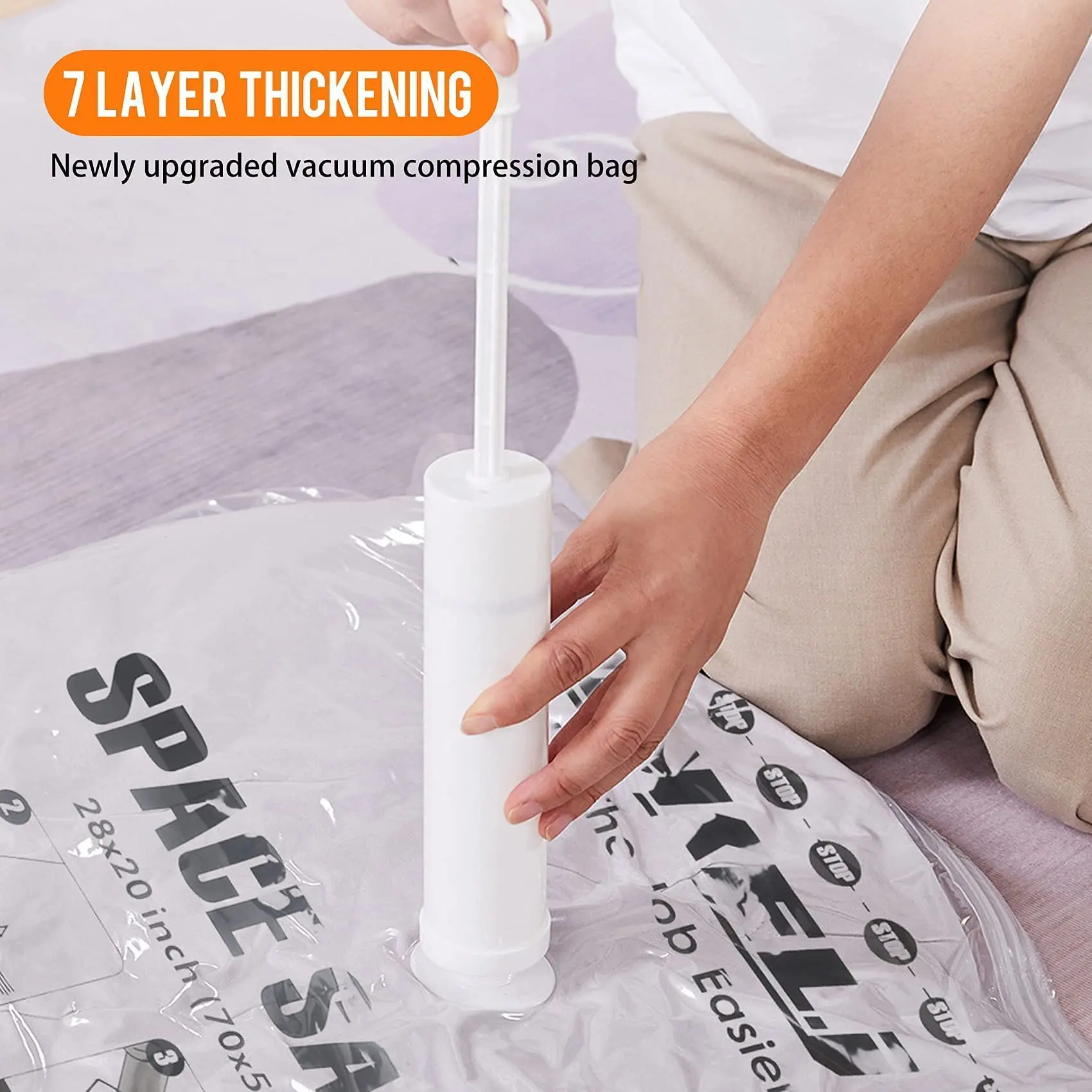 5 Vacuum Storage Bags-Space Saving Air Tight Compression-Shrink