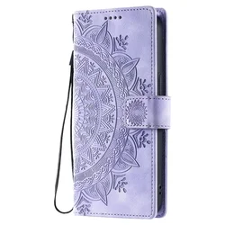 Embossed Totem Leather Phone Case with Bracket Flip Wallet and Card Holder - Google Pixel 8 Pro (PURPLE)