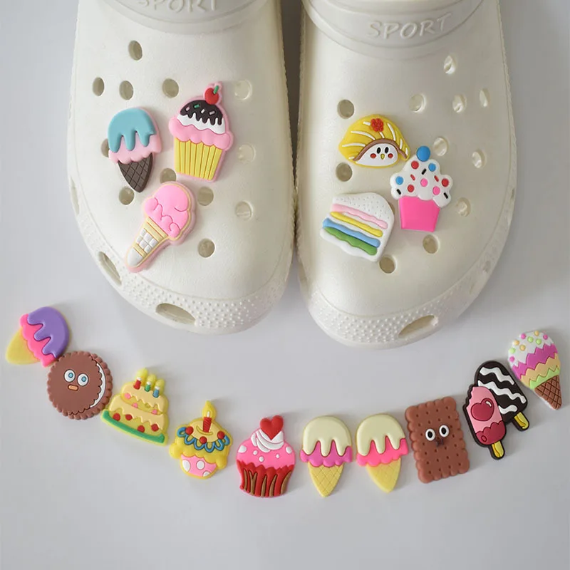 

1PCSCartoon Food Removable PVC Soft Glue Buckle Garden Hole Shoes Decorations Accessories for Crocses Shoe Charms Free Shipping