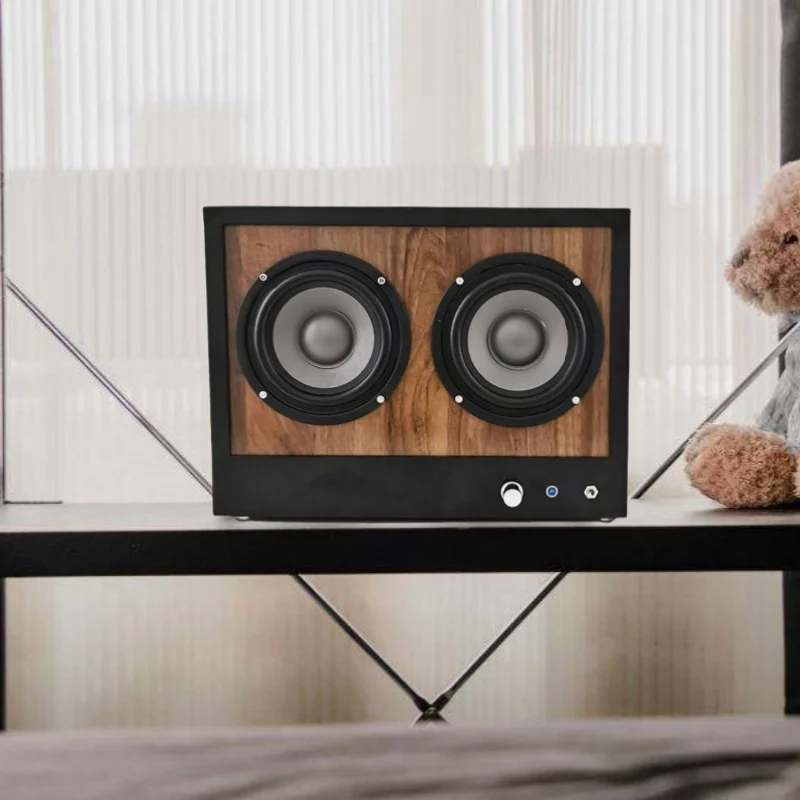 Vintage wooden wireless Bluetooth speaker high-power metal subwoofer Living room desktop decoration Festival gifts caixa de som