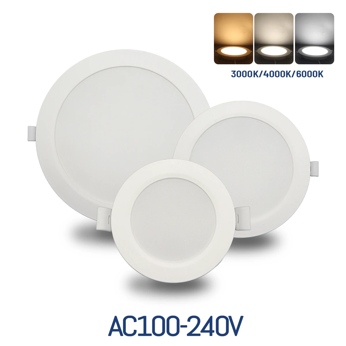 2pcs lighting tube light 10W 24W ceiling light embedded 110V LED Round Panel Light 4-inch 6-inch tube living room ceiling