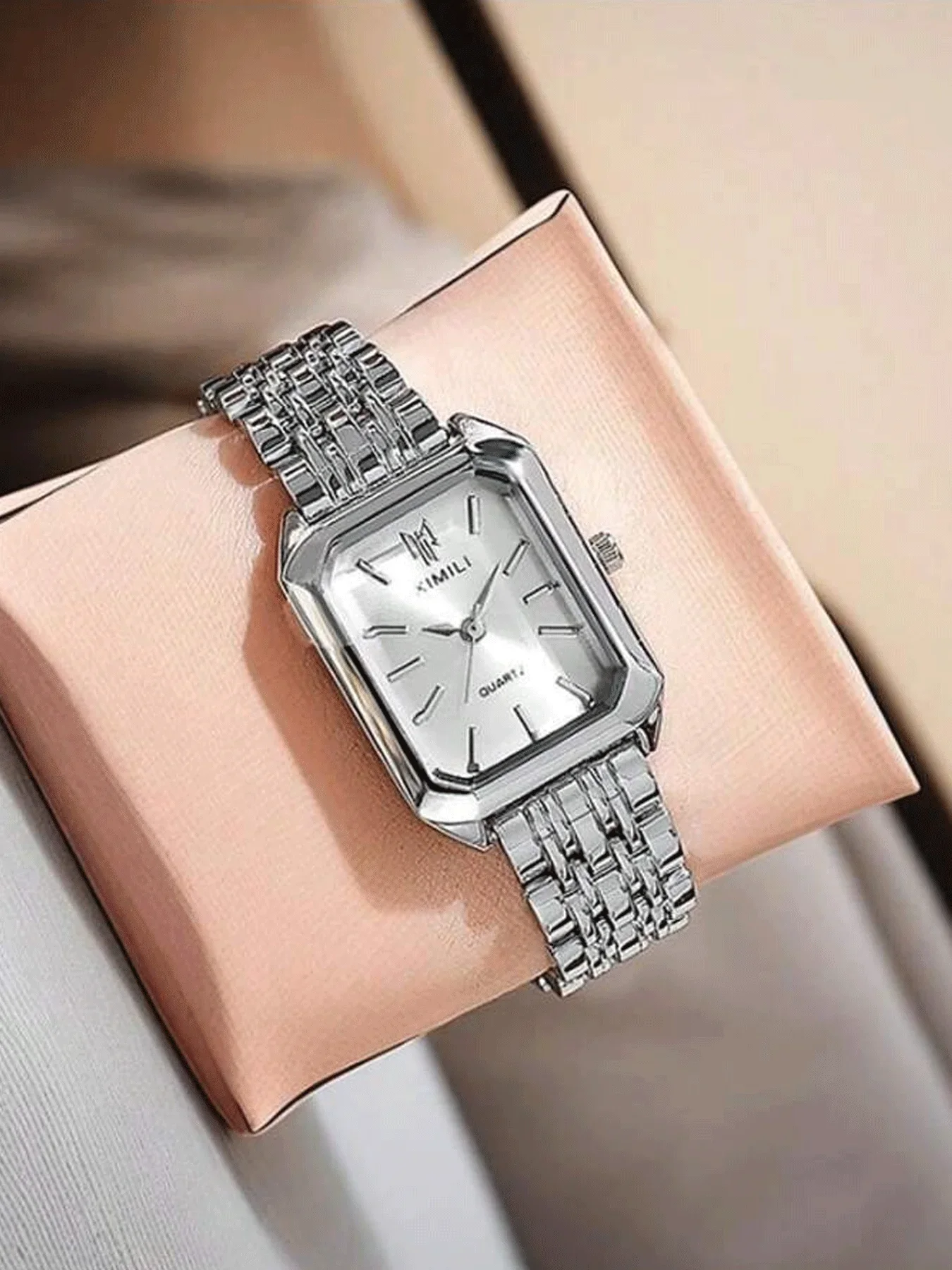 Ladies' Watch Light Luxury Steel Strip Square Quartz Watch Fashion Simple Student Wrist Watch