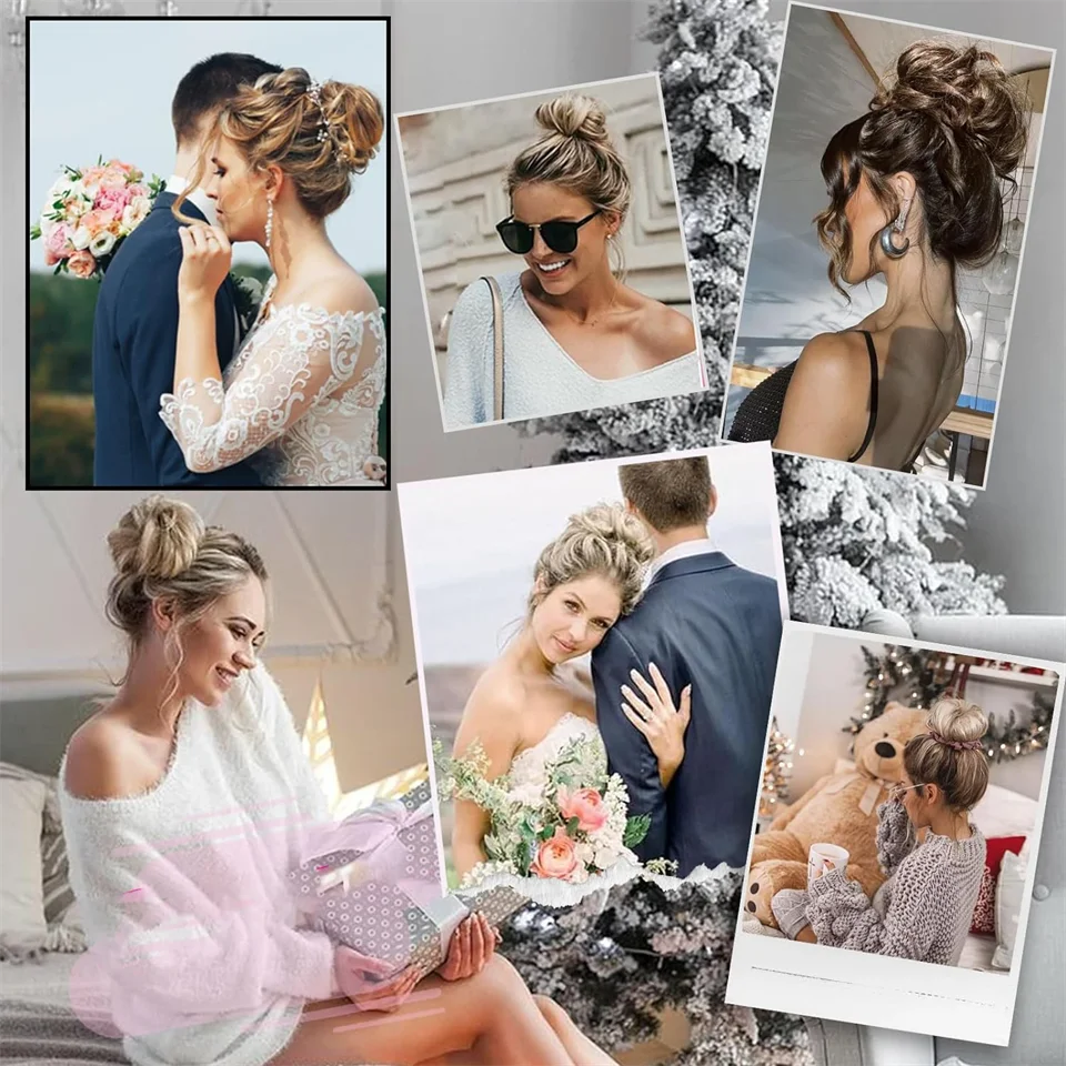 Synthetic Hair Bun Chignon for Women Black Brown