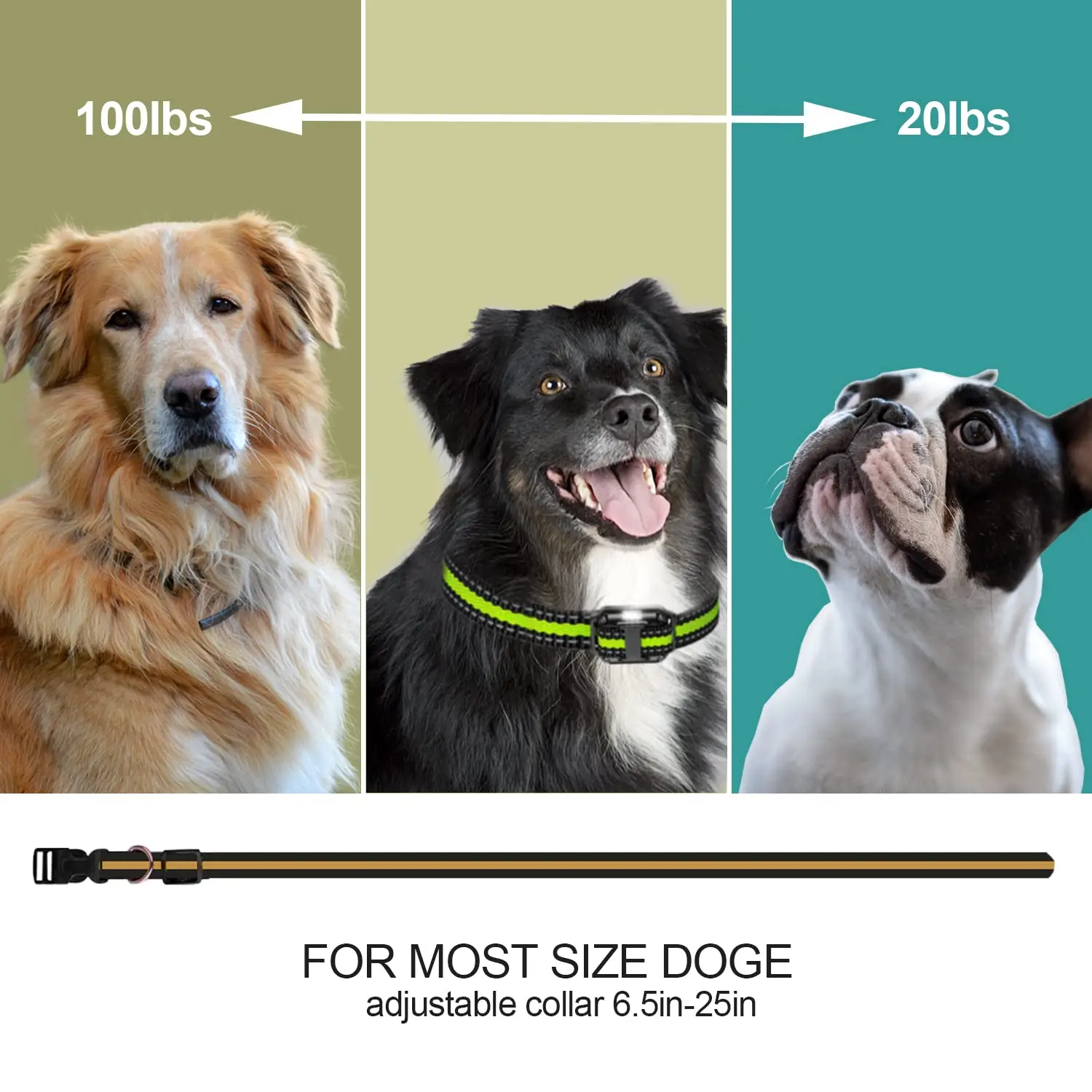 Dog Shock Collar with Remote 3 Training Modes Beep Vibration Shock IPX7 Waterproof pet dog training collar