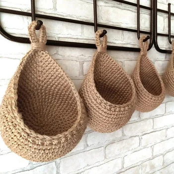 Wall-Mounted Wicker Storage Basket 1