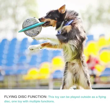 Flying Saucer Dog Game Flying Discs Toys Cat Chew Leaking Slow Food Feeder Ball Puppy IQ Training Toy Anti Choke Puzzle Dogs 4