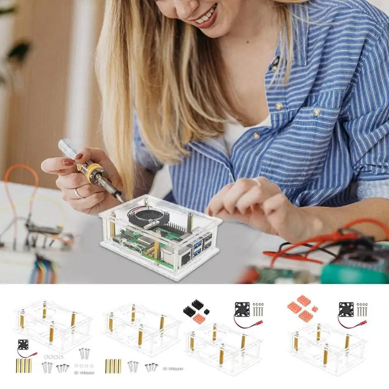 

Акриловый чехол для Pi 5 с охлаждающим вентилятором, чехол для телефона, прозрачный увеличенный срок службы для Pi 5