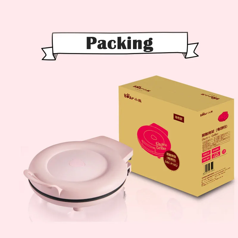 New 2024 Bear Pink Household small double-sided heating pancake pan pancake pan electric pancake stall 6
