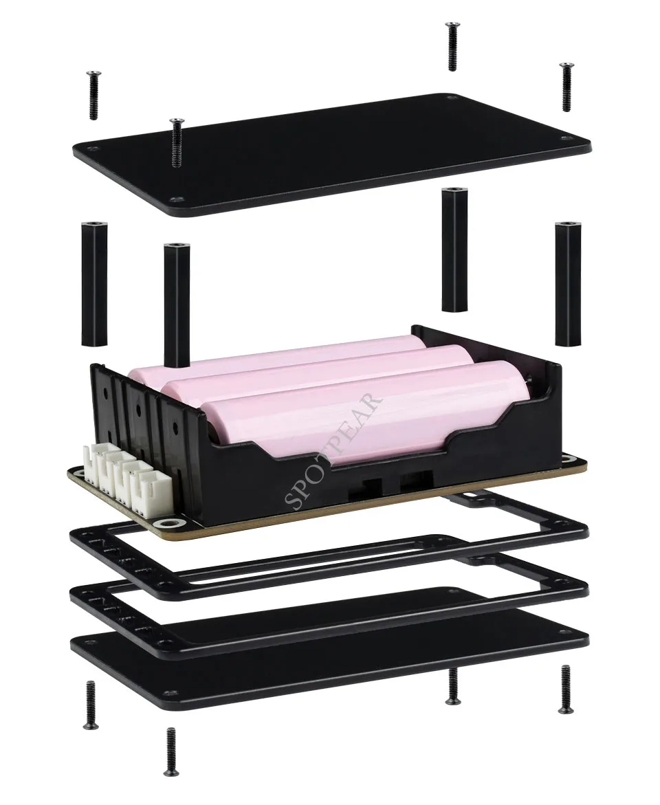 Pi 5 UPS, Suporta carregamento e descarregamento, 3S Serial Output, 5V, 5A