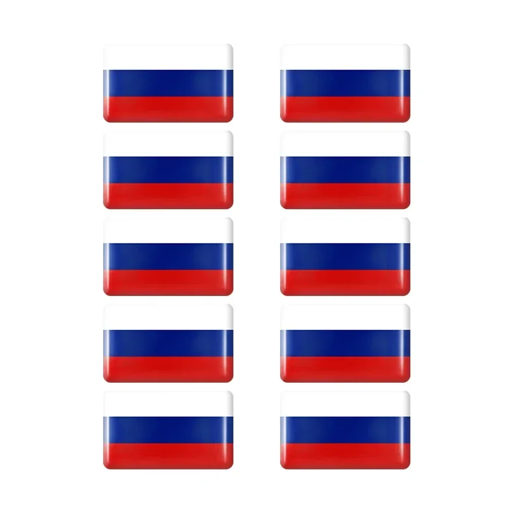 10pcs Epoxy Flag Car Stickers Set