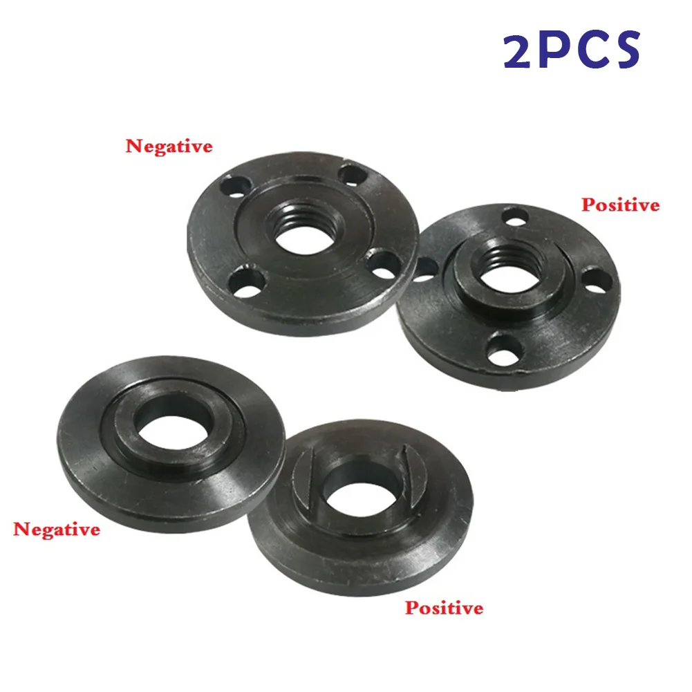 2pcs M14 Flange Nut Set Tools Thread Replacements Angle Grinder Access  Inner Outer Flange Nut Set Tools 40mm Diameter