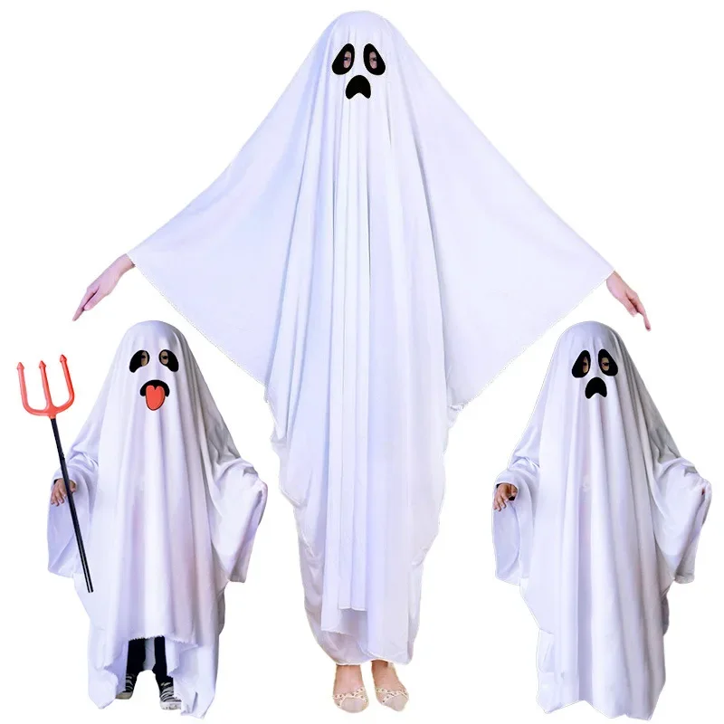 

Halloween Party White Costume Masquerade Kids Clothing Children Adult Ghost Cloak