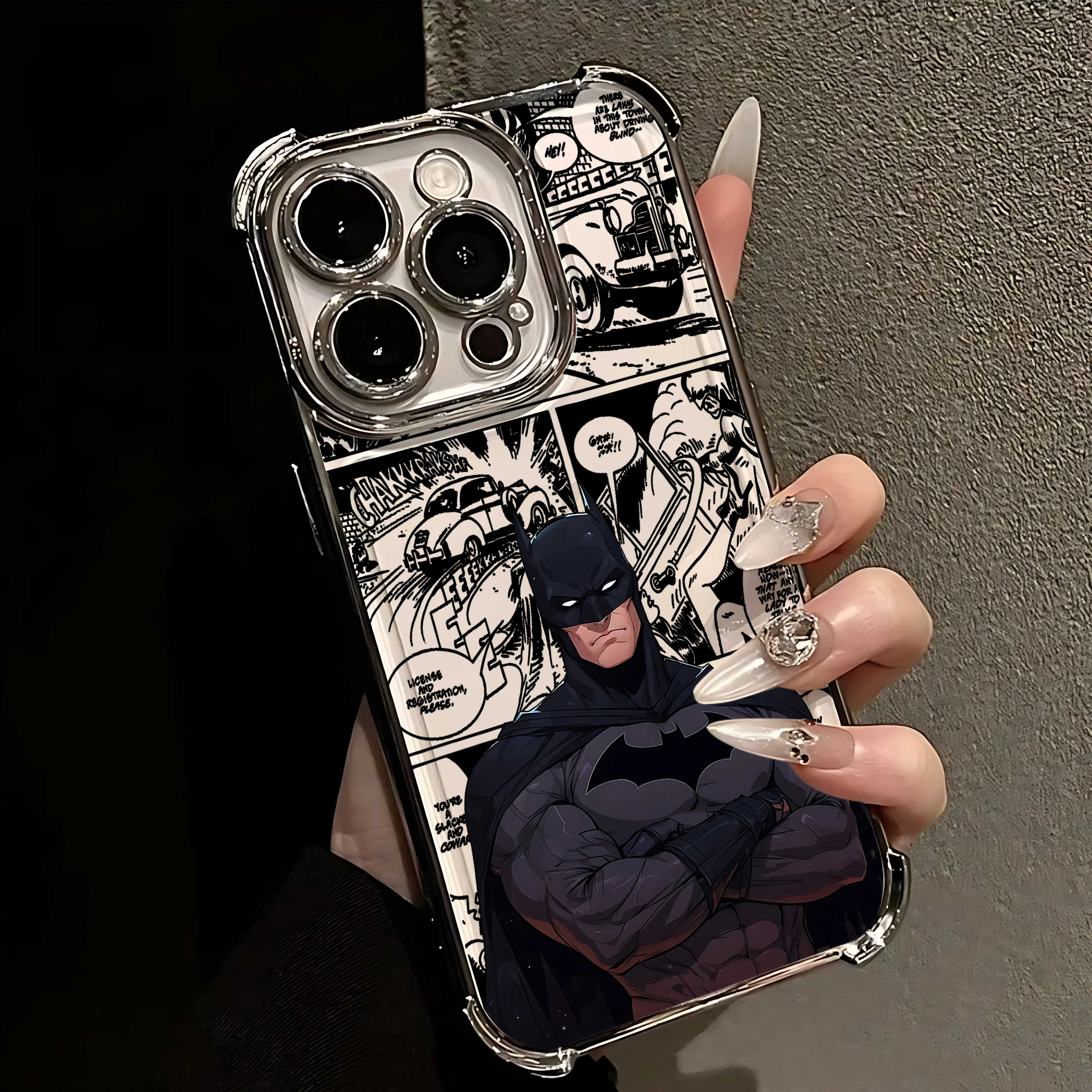 Sleek Anti-Fall Batman Plating Phone Case