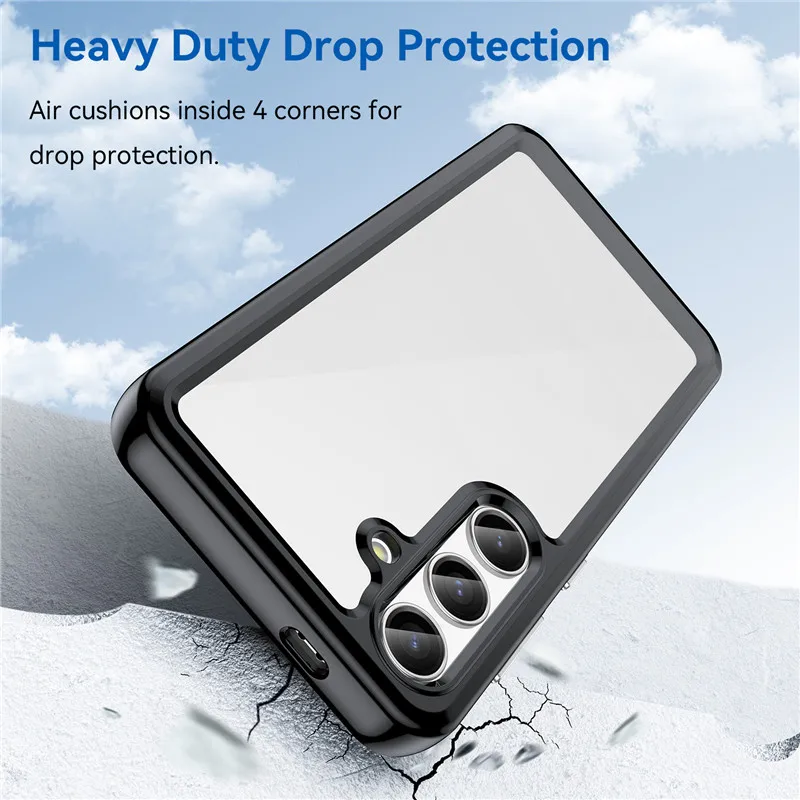 Per Samsung Galaxy S24 Custodia Samsung S24 Plus Cover Tpu Border Acrilico Backplane Custodie Per Samsung S24 Ultra S23 Fe Funda