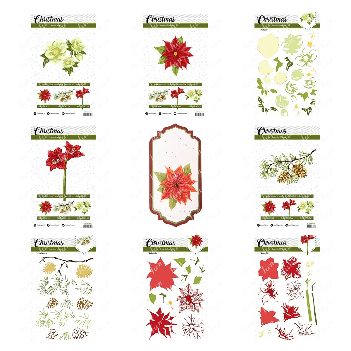 Fiori Di Vendita Caldi Poinsettia Amaryllis Helleborus Metal Cutting Dies Layering Stencil Scrapbooking Paper Drawing Decoration