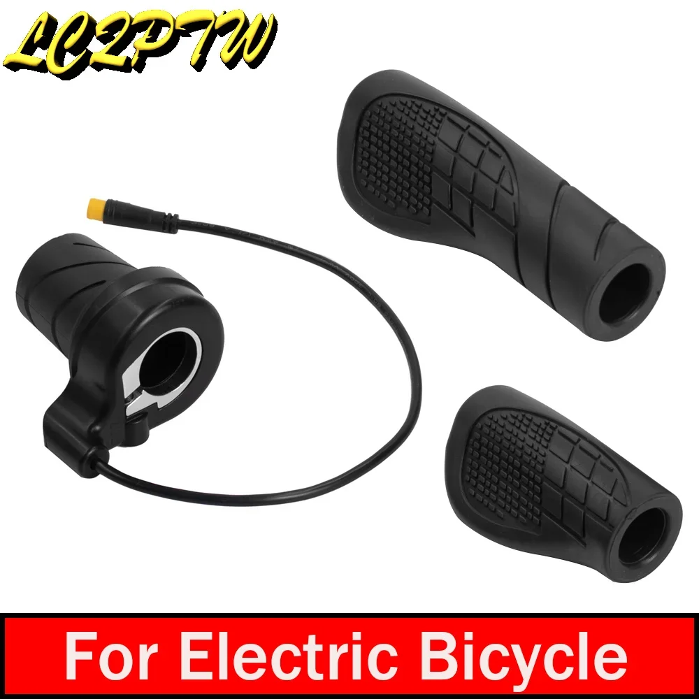 Waterproof Electric Bike Thumb Throttle with Half Twist Handle and 3-pin Plug