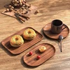 Tableware Dessert Tray Walnut Color Japanese Wood Tray Breakfast Bread Tray INS Creative Tea Saucer Coasters Coffee Coasters 6