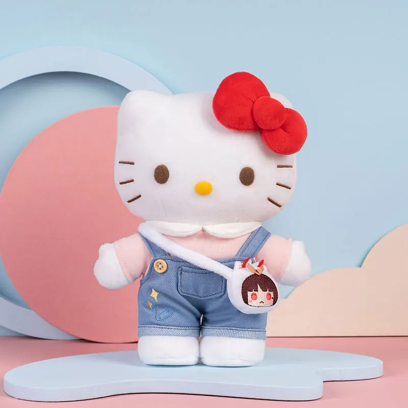 

Kawaii Sanrio Hello Kitty Cinnamoroll Two Kinds Wear Kimono Daily Leisure Wear Satchel Costume Plush Doll Collect Ornament Gift