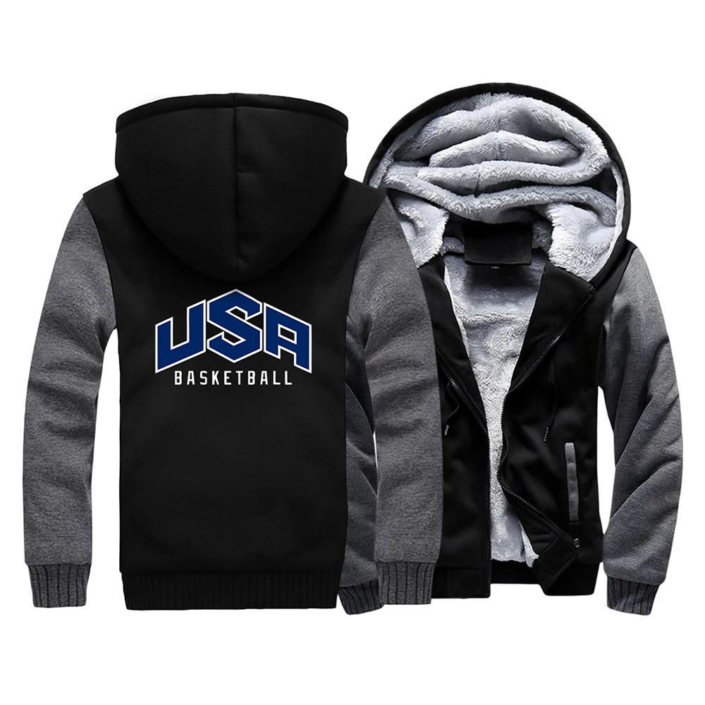 

Американский баскетбольный принт, Мужские Теплые Топы на молнии с длинными рукавами и карманами, мужские пальто на осень и зиму