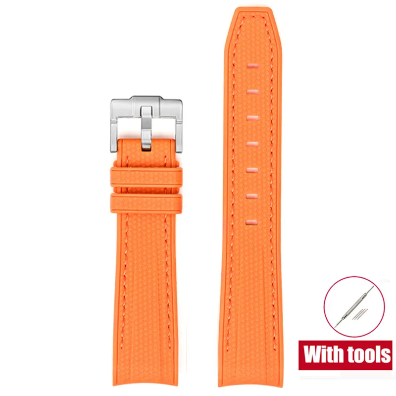20mm Premium Diving Strap - Arc Curved End TPU Rubber Bracelet with Watch Band Tools