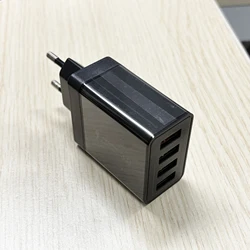EU Plug 30W 4 - Port USB Fast Charger with QC 3.0 Technology - EU Plug (Black)