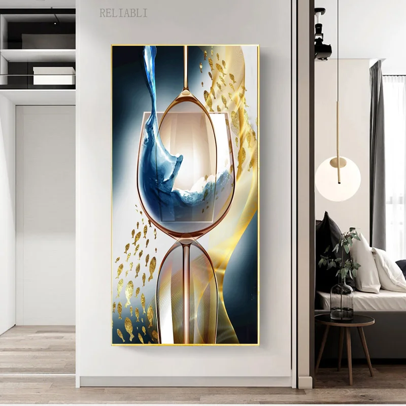

Abstract Wine Glass Boat Home Decor Posters Canvas Print Picture Home Decorative Painting For Living Room Decor Wall Art
