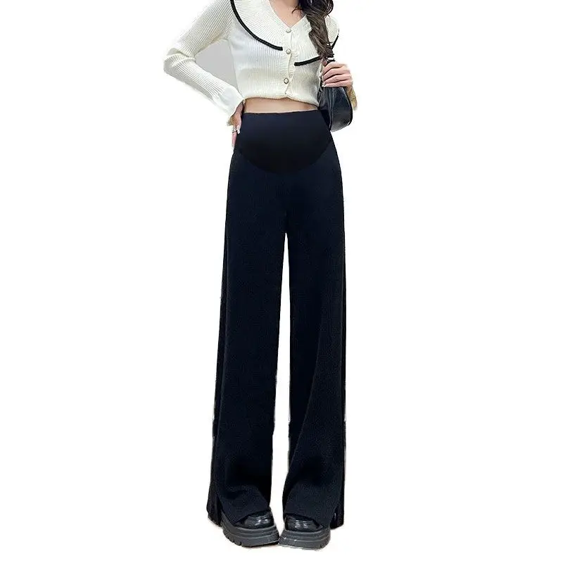 Maternity Pants Fall Winter 2023 New Open Wide-leg Pants Spring Autumn Outside Wear Bottoming Straight Pants Fall Clothing 6