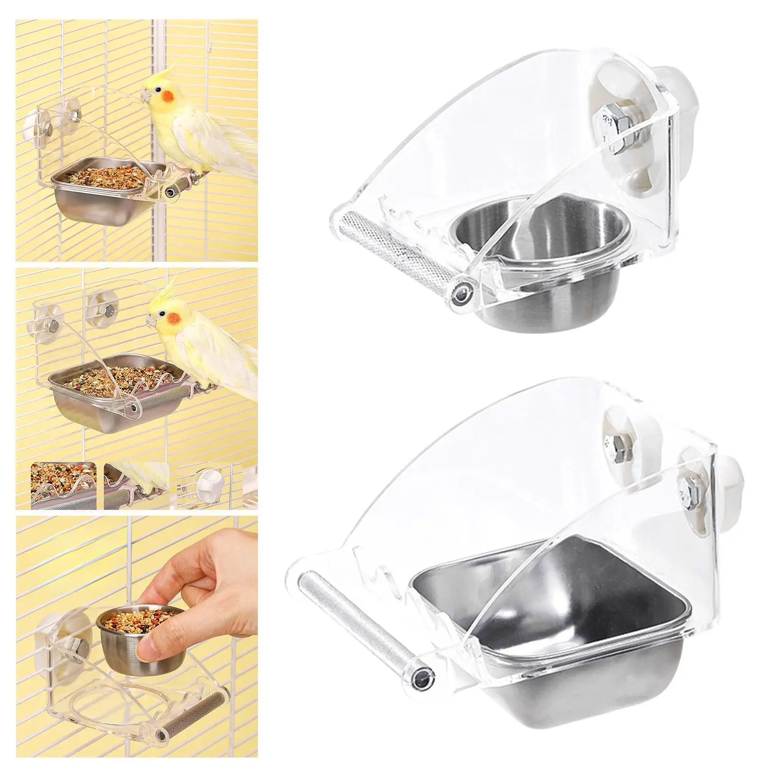 No Mess Bird Feeder for Cage Parakeet Feeder Sturdy with Anti Slip Stand Dispenser for Parrot Conures Bird Small Cockatoos No Mess Bird Feeder for Cage Parakeet Feeder Sturdy with Anti Slip Stand Dispenser for Parrot Conures Bird Small Cockatoos